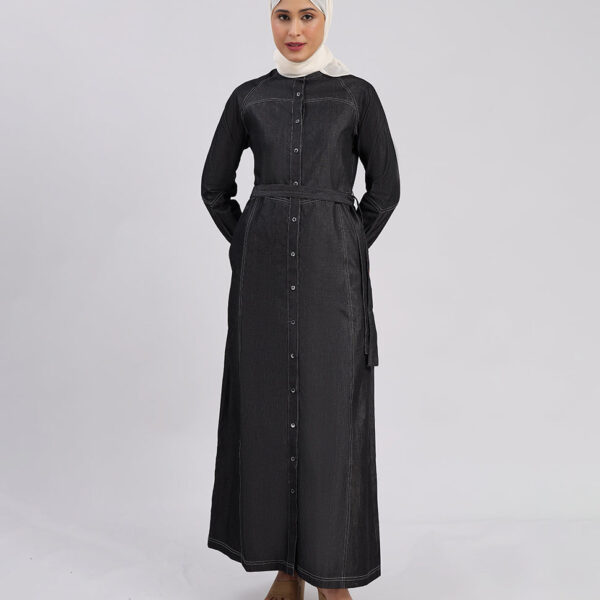 Urban Grace Smoking Detail Sleeves Abaya- Black, urban abaya, jilbab, modest wear, Islamic dress, long dress