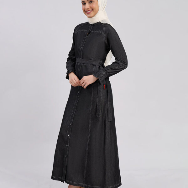 Urban Grace Smoking Detail Sleeves Abaya- Black, urban abaya, jilbab, modest wear, Islamic dress, long dress