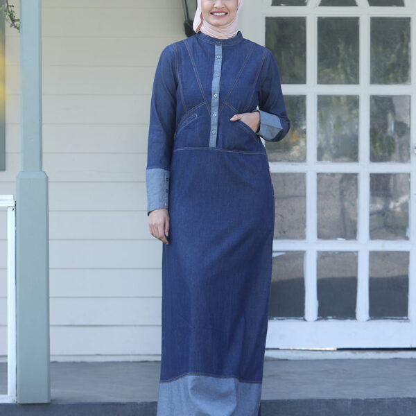 Urban Majesty Fine Denim jilbab, urban abaya, jilbab, modest wear, Islamic dress, long dress