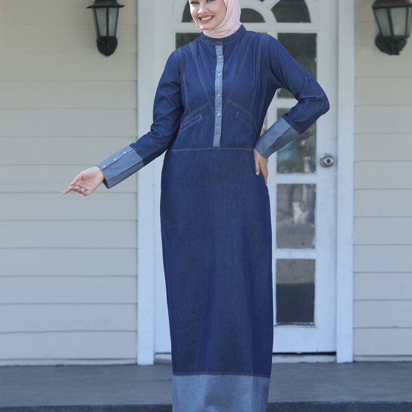 Urban Majesty Fine Denim jilbab, urban abaya, jilbab, modest wear, Islamic dress, long dress