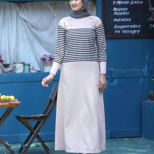 Soft Blush Striper Print Jilbab