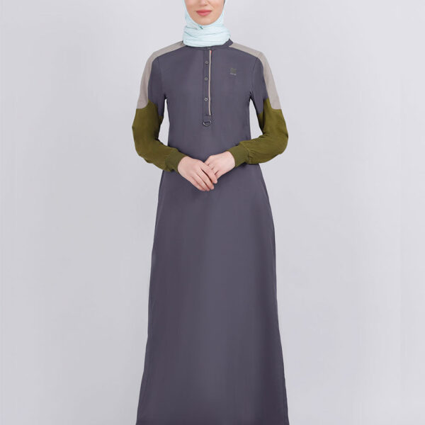 Olive Dab Anthracite Grey Jilbab