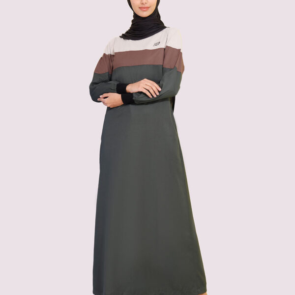 Army Love Raised Neck Band Jilbab