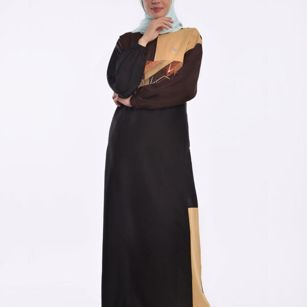 Geo print smart black jilbab