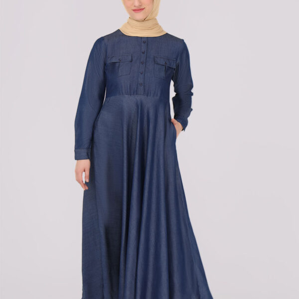 Sapphire Love Cross Pocket Jilbab, urban abaya, jilbab, modest wear, Islamic dress, long dress
