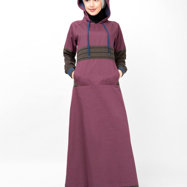 Plum Casual Hooded Jilbab
