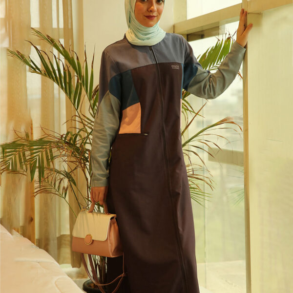 Shale Grey Full Front Open Jilbab