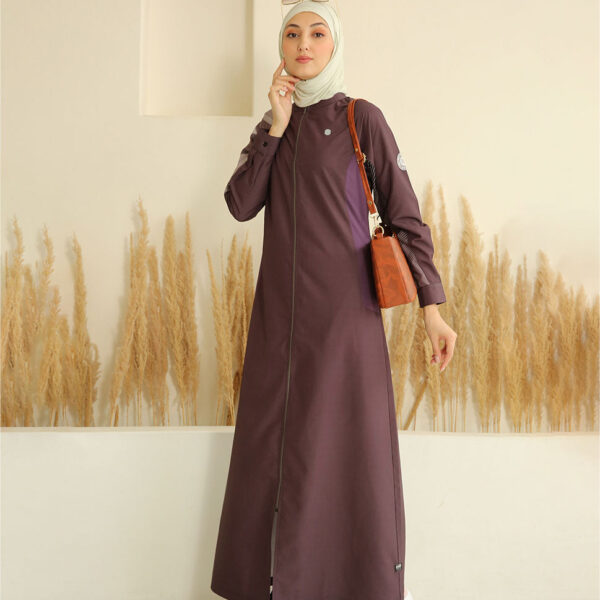 Shale Grey Printed Sleeves Jilbab