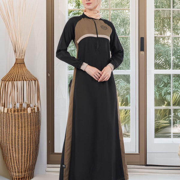 Black & Olive Smart Pick Jilbab