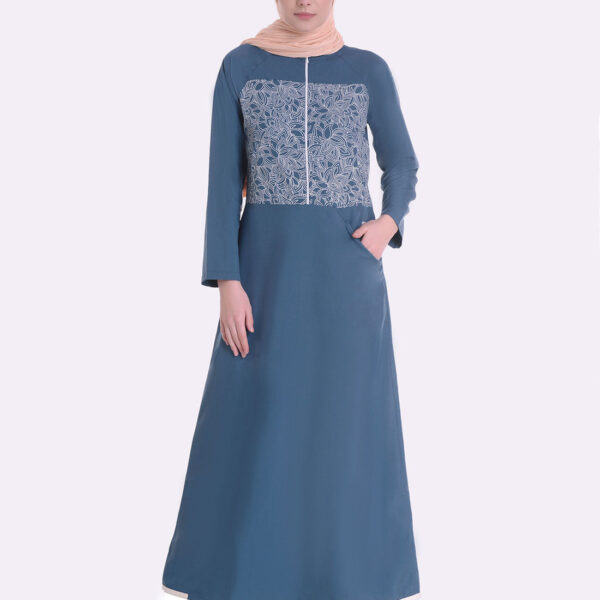 Geo Print Teal Jilbab