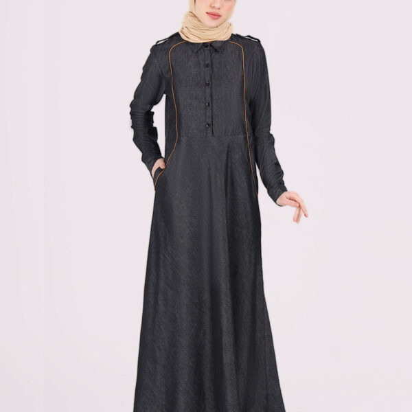 Slate Grey Pure Tencil Denim Jilbab, urban abaya, jilbab, modest wear, Islamic dress, long dress
