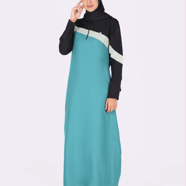 Blue And Black Diagonal Contrast Jilbab
