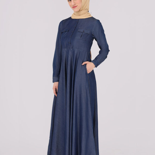 Sapphire Love Cross Pocket Jilbab, urban abaya, jilbab, modest wear, Islamic dress, long dress