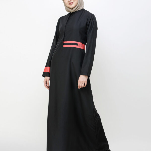 Off Center Black Placket Jilbab