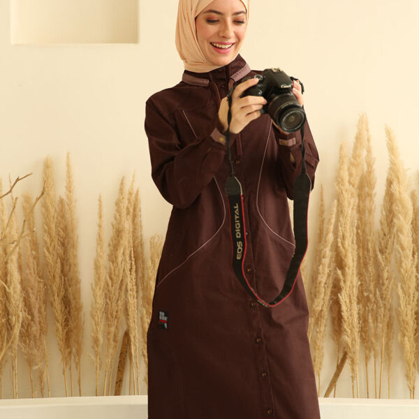 Ripe Plum Full Front Open Jilbab, urban abaya, jilbab, modest wear, Islamic dress, long dress