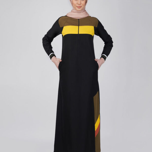 Bumblebee Printed Panel Jilbab