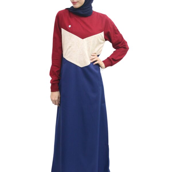 Colour Panel & Floral Print Jilbab