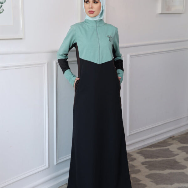 Chic Fashionista Color Contrast Black Jilbab