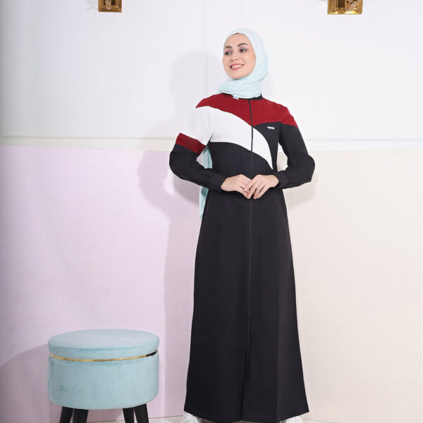 Touch Of Red Smart Black Jilbab