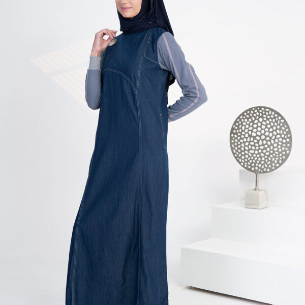 Urban Crossover Denim Abaya, urban abaya, jilbab, modest wear, Islamic dress, long dress