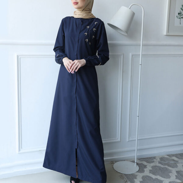 Navy Peony Exquisite Embellishment Jilbab