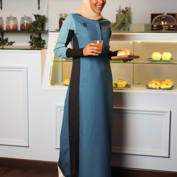 Moroccan Blue Side Panel Jilbab