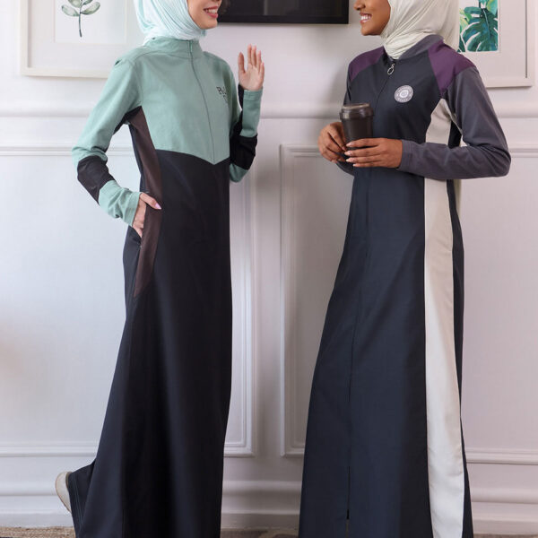 Gull Grey Contrast Panels Jilbab