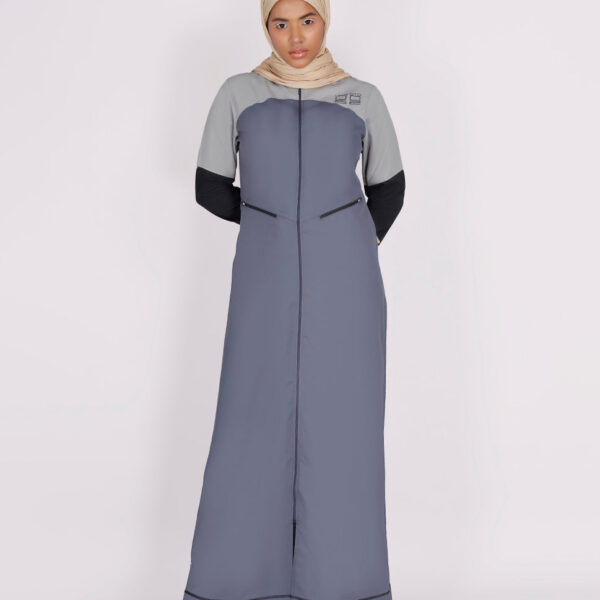 Steel Grey Smart Fashionista Jilbab, urban abaya, jilbab, modest wear, Islamic dress, long dress