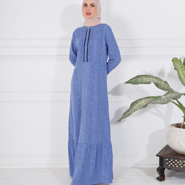 Front view of premium rayon printed jilbab – modest abaya design