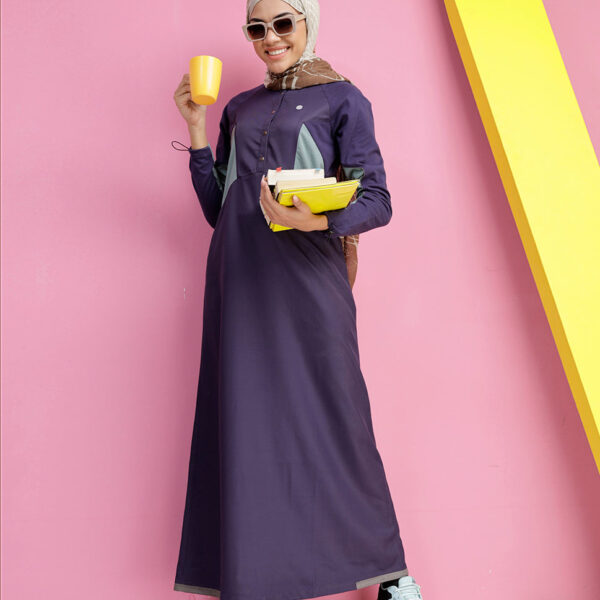 Berry Blue Toggle Sleeves Jilbab
