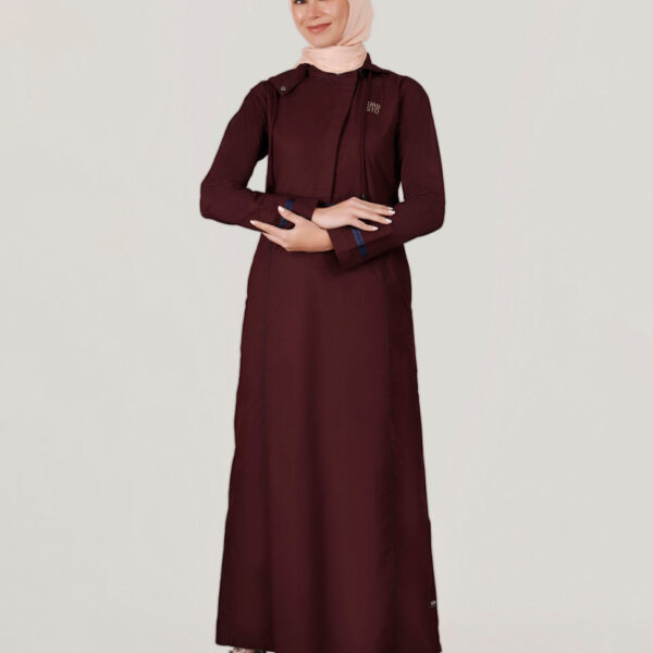 Plush plum Detachable Hood Jilbab, urban abaya, jilbab, modest wear, Islamic dress, long dress