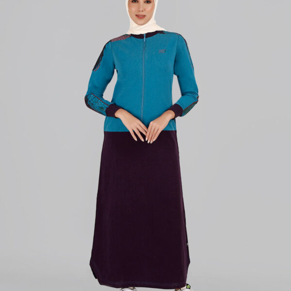 Purple And Blue Printed Winter Jilbab