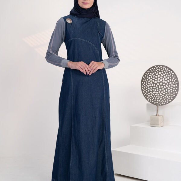 Urban Crossover Denim Abaya, urban abaya, jilbab, modest wear, Islamic dress, long dress