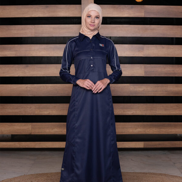 Violet Hue Contrast Stitch Jilbab