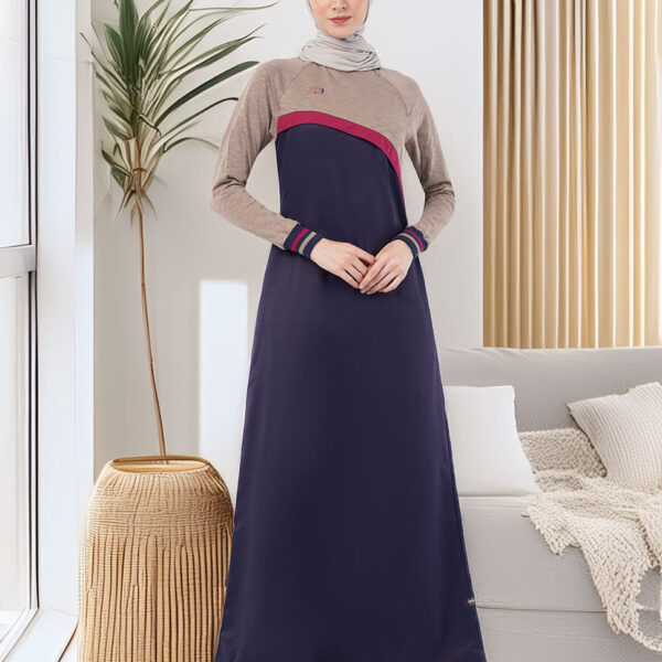 Violet Drift Contrast Color Jilbab