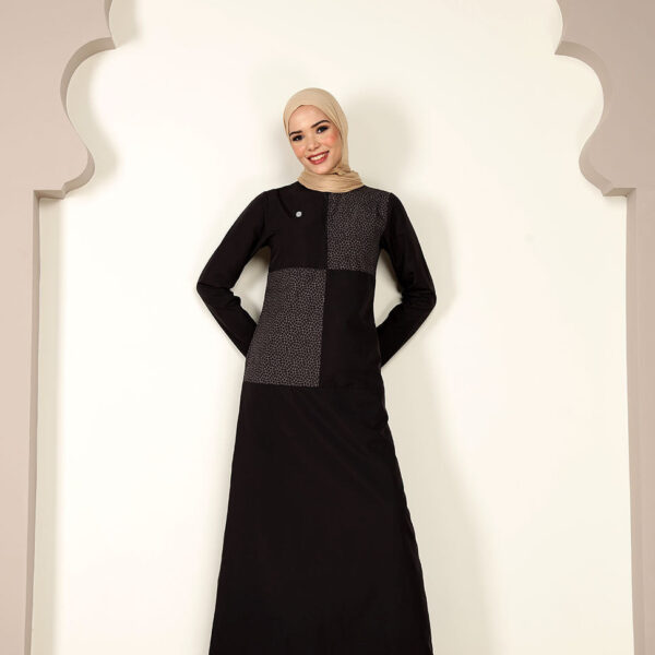 Elysian Black: Soft Touch Taslon Jilbab
