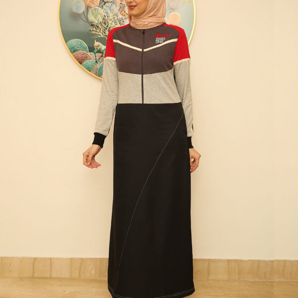 Red Highlights Midnight Black Jilbab